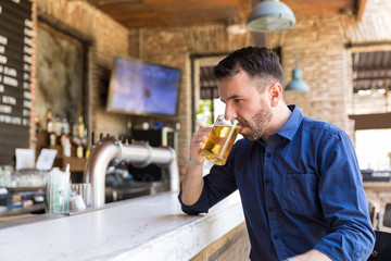 He's Been Looking Forward To This Beer All Day