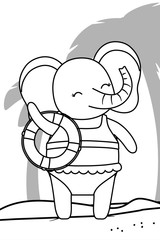 cute animal enjoying summer vacations