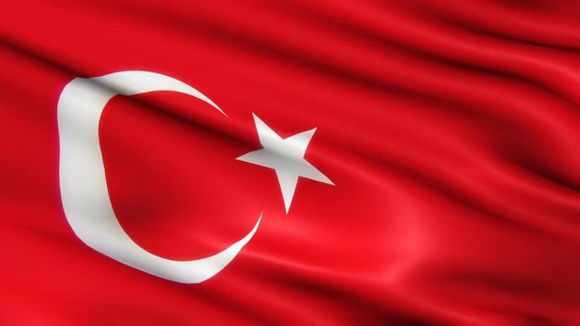 Flying turkish flag animation