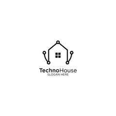 Technology House Logo Design Vector