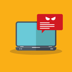 Alert notification on laptop computer vector, malware concept, spam data, online scam, virus