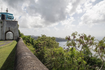 Fototapeta na wymiar Fort Charlotte is a British-colonial era fort, built on a hill over-looking the harbour of Kingstown, Saint Vincent