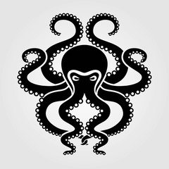 Octopus icon isolated on white background. Vector illustration