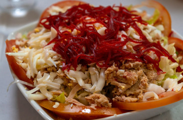 mediterranean salad of tuna tomato onion