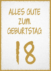Grußkarte mit Aufschrift "Alles Gute zum Geburtstag 18"