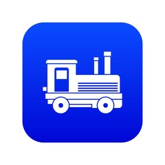 Locomotive icon digital blue for any design isolated on white vector illustration