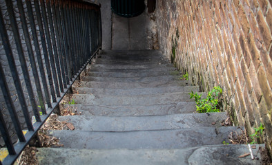 Fototapeta na wymiar Historical Savannah steps going down