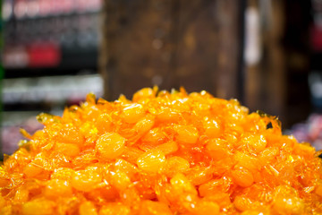 Pile of butterscotch candy