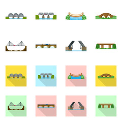 Obraz premium Vector illustration of connection and design sign. Set of connection and side stock symbol for web.