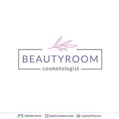 Obraz premium Beauty room or salon cosmetologist logo design.