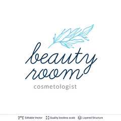 Fototapeta na wymiar Beauty room or salon cosmetologist logo design.