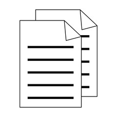 Documents with bent corner symbol in black and white