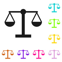 Scale icon. Law scale vector icon. Justice symbol.