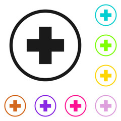 Plus Icon. Add plus icon. Addition sign. Medical Plus icon