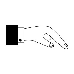 Business hand cartoon isolated symbol in black and white