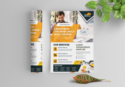 Clean Corporate Flyer Layout with Orange Accents