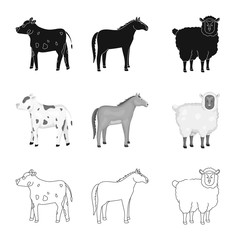 Vector design of breeding and kitchen  icon. Set of breeding and organic  stock vector illustration.