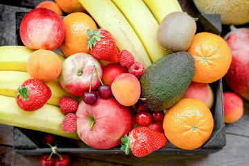 Healthy food, healthy eating - organic fruit close-up
