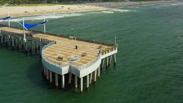 Aerial footage Pompano Beach Pier 4k
