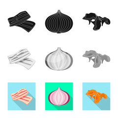 Vector design of taste and product logo. Set of taste and cooking stock vector illustration.