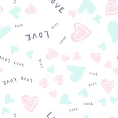Romantic seamless pattern with hearts for your design