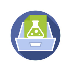 Vector illustration icon with the concept of laboratory analysis document storage media