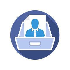 Vector illustration icon with the concept of employee data document storage media.