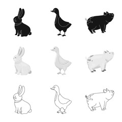 Vector design of breeding and kitchen  symbol. Set of breeding and organic  stock symbol for web.