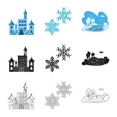 Vector design of texture  and frozen  symbol. Collection of texture  and transparent  stock symbol for web.