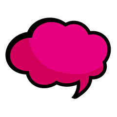 Pop art pink thinking bubble cartoon