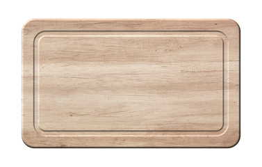 Curved kitchen cutting board made of bright wood
