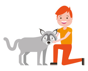 man and wolf animal character