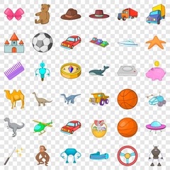 Helicopter icons set. Cartoon style of 36 helicopter vector icons for web for any design