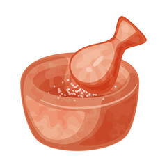 Isolated object of mortar and seasoning sign. Set of mortar and salty stock symbol for web.