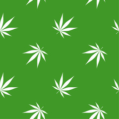 Obraz premium Vector seamless pattern with marijuana leaf, cannabis.