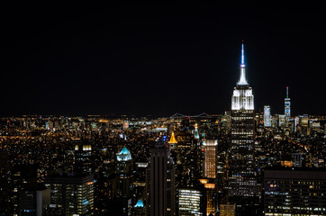 Fototapeta na wymiar New York skyline from top of the rock at night