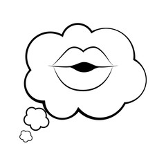 Obraz premium Pop art sexy mouth cartoon in black and white