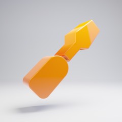 Volumetric glossy hot orange Screwdriver icon isolated on white background.