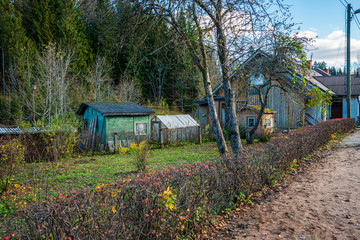 old wooden plank building structure in countryside