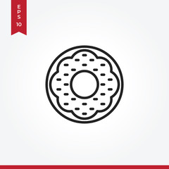 Donut vector icon in modern style for web site and mobile app