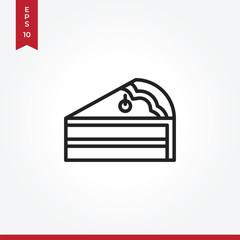 Cake vector icon in modern style for web site and mobile app
