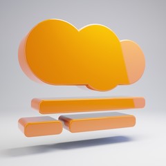 Volumetric glossy hot orange Smog icon isolated on white background.