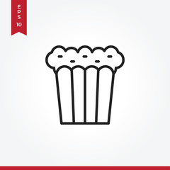 Popcorn vector icon in modern style for web site and mobile app
