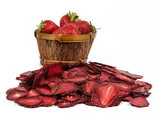 fresh and dry slice strawberries