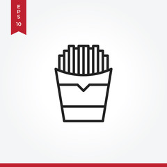 Fries vector icon in modern style for web site and mobile app