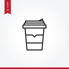 Coffee vector icon in modern style for web site and mobile app