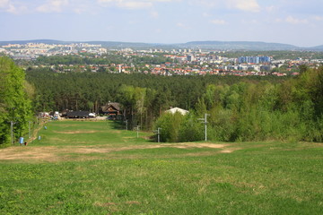 Fototapeta na wymiar View of the city of Kielce from the 