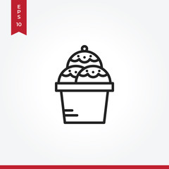Cream vector icon in modern style for web site and mobile app