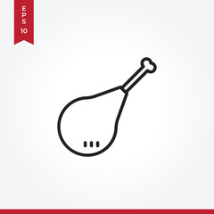 Chicken vector icon in modern style for web site and mobile app
