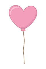 Fototapeta na wymiar floating heart shaped balloon vector illustration